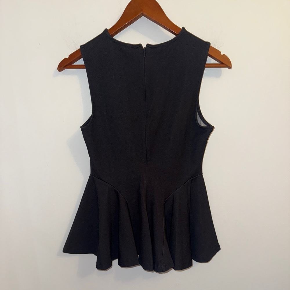 🖤 NWT Maeve Night Watch Black Floral Peplum Tank Top Size S Anthropologie - Picture 9 of 15